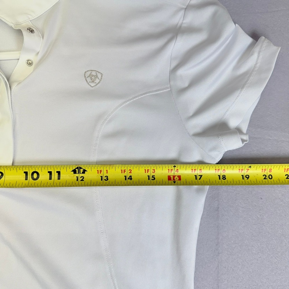 Ariat Pro Series Show Shirt Women Small White Short Sleeve Equestrian Snap Front - Picture 6 of 11